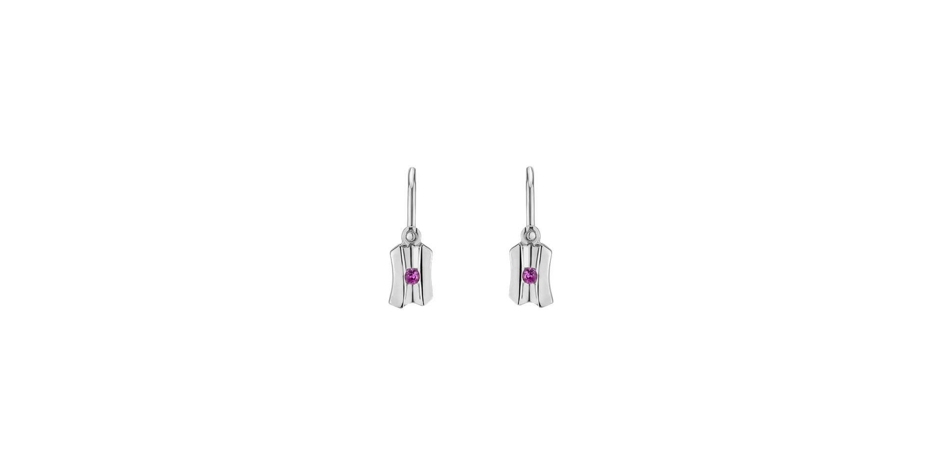 Children's earrings with Sapphire Pink Oddysey