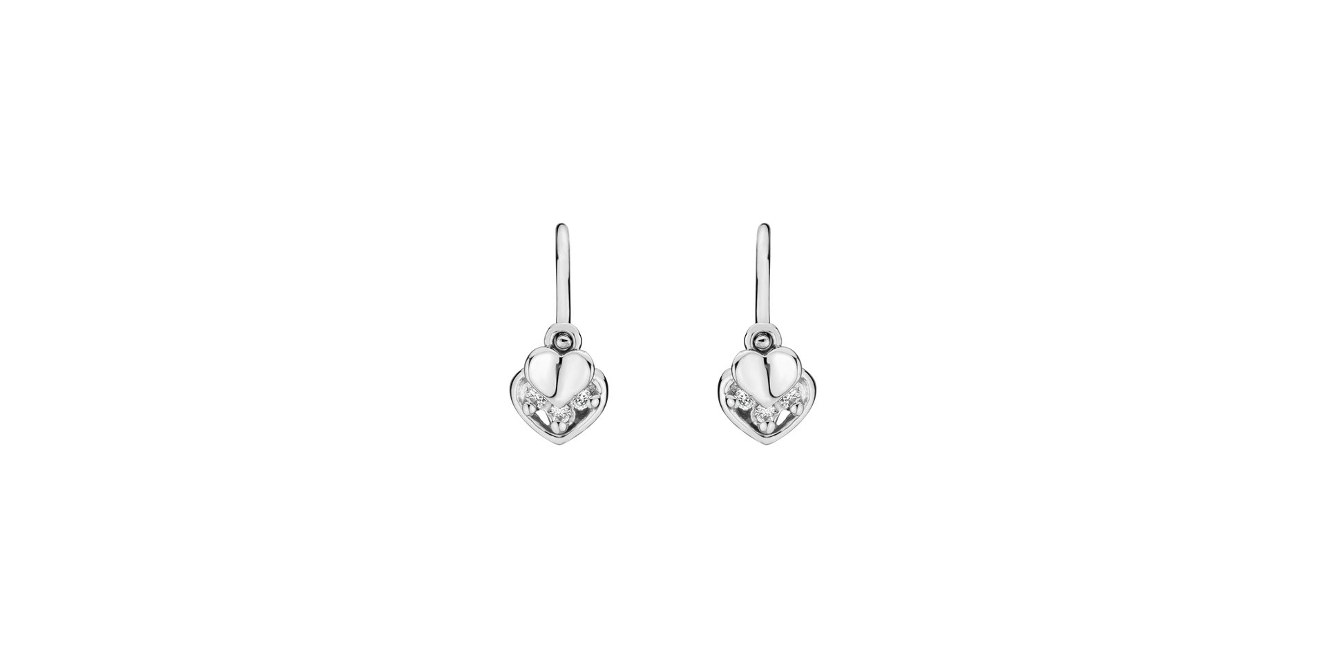 Children's diamond earrings Elegance Hearts