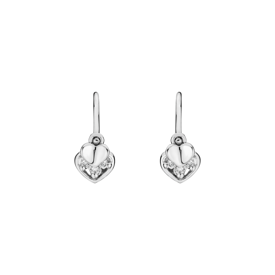 Children's diamond earrings Elegance Hearts