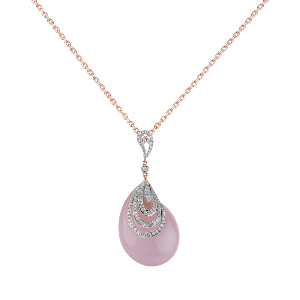 Diamond pendant with Rose Quartz Miracle World