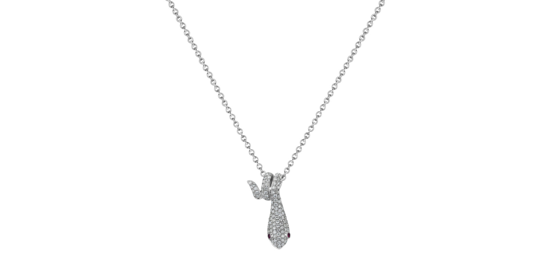 Diamond pendant with necklace and Ruby Snake Tie