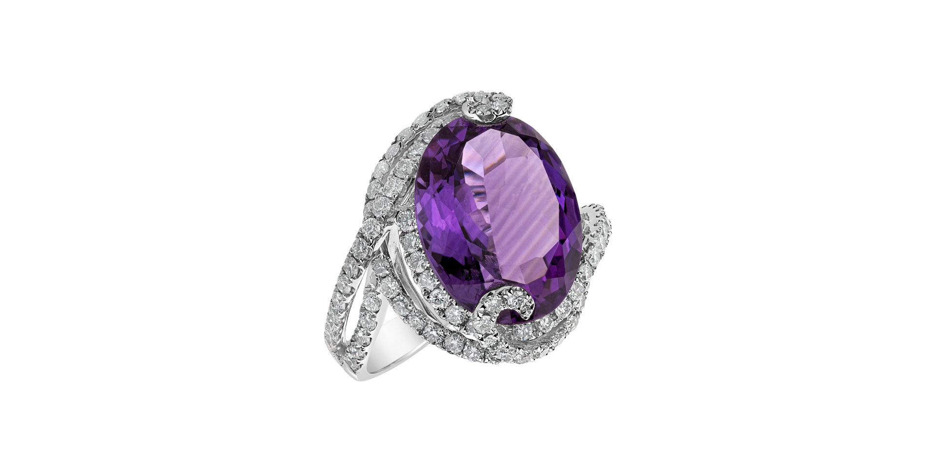 Diamond rings with Amethyst Princess Kate