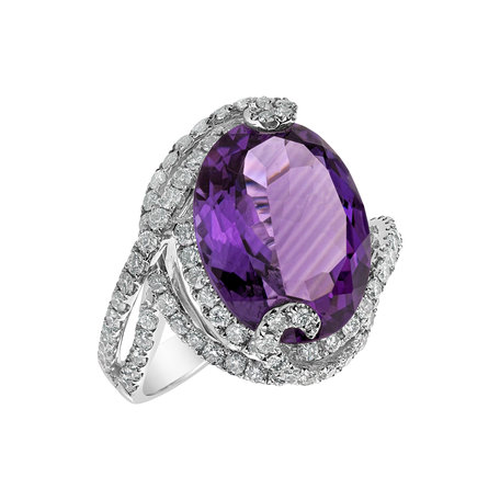 Diamond rings with Amethyst Princess Kate