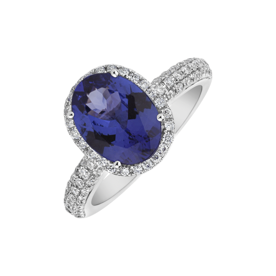 Diamond ring with Tanzanite Sky Touch