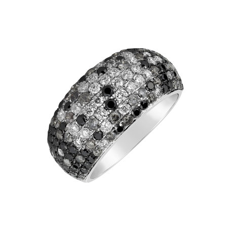 Ring with black and white diamonds Marwan