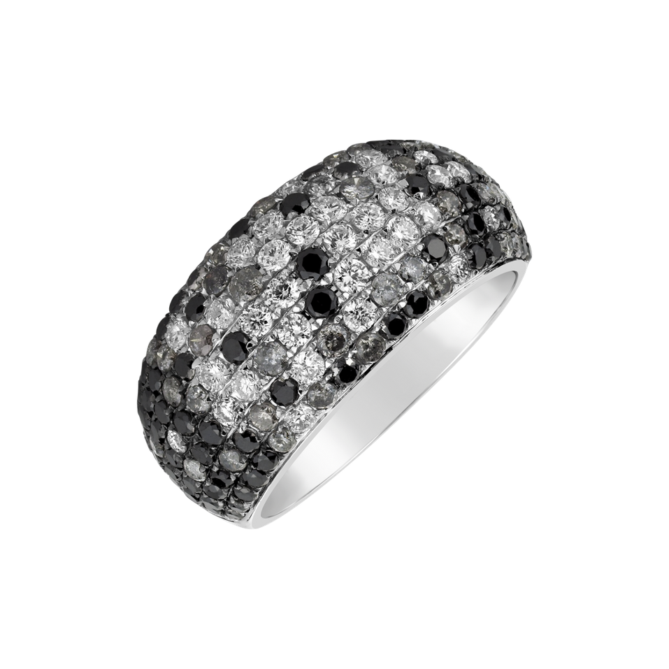 Ring with black and white diamonds Marwan