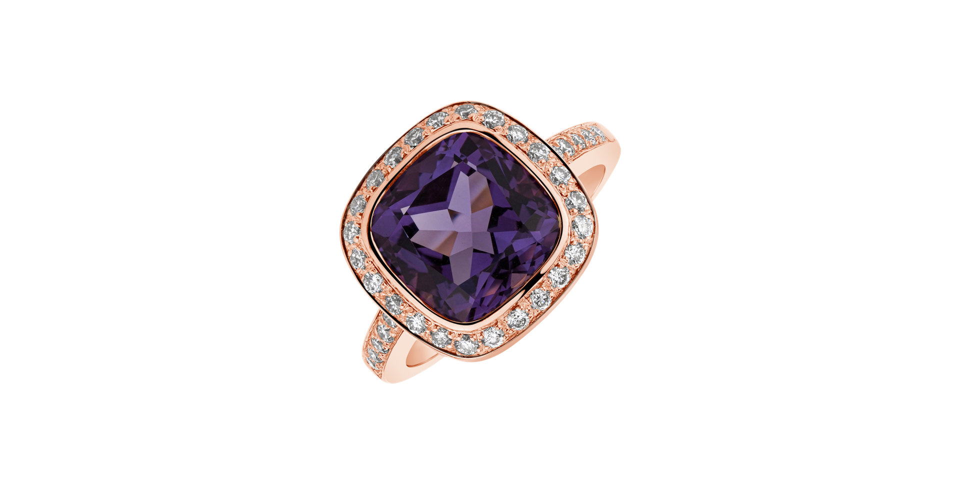 Diamond rings with Amethyst Leilani