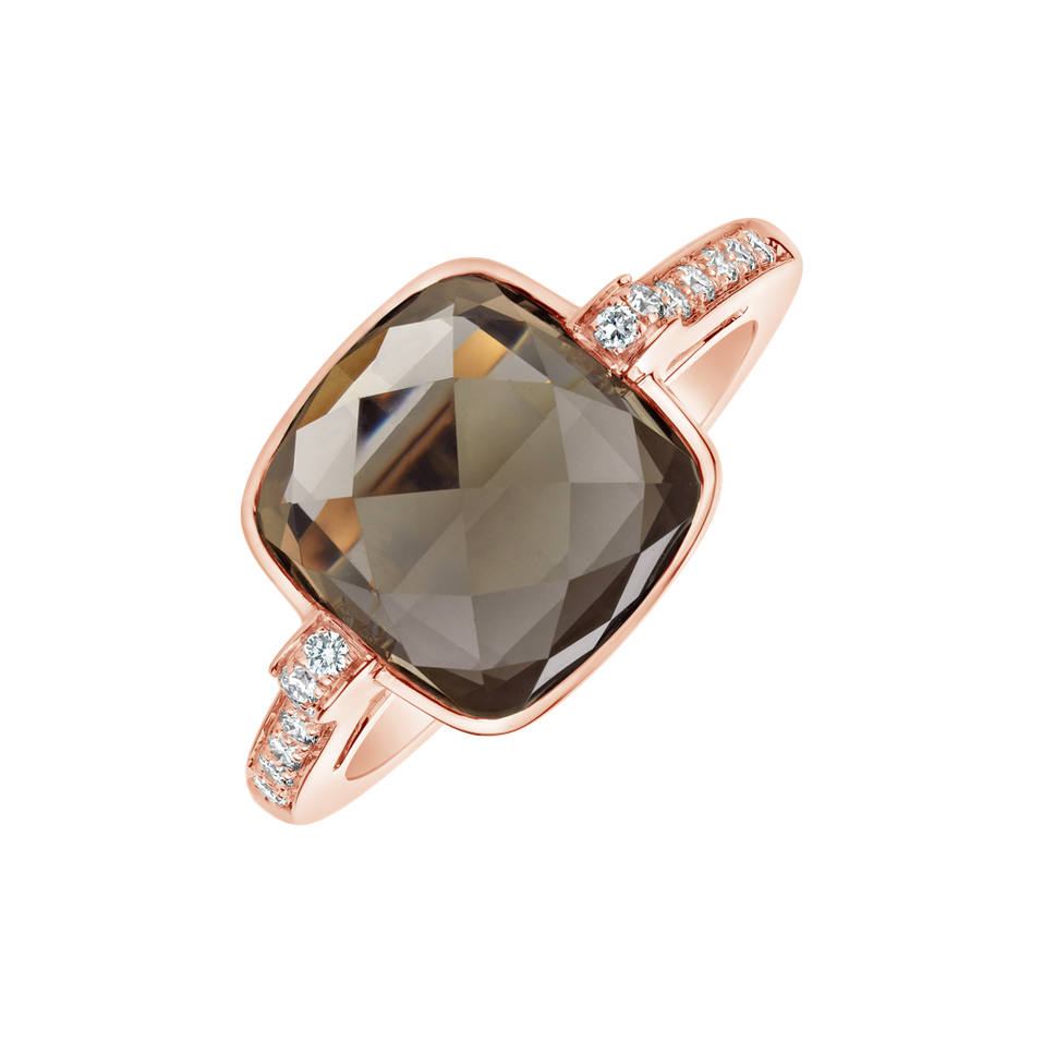 Diamond ring with Quartz Lady Blanca