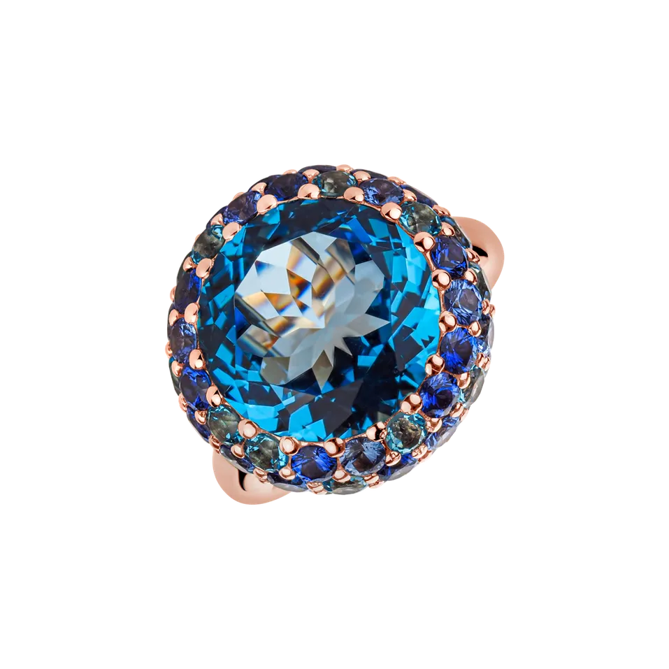 Ring with Sapphire and Topaz Dear Stranger