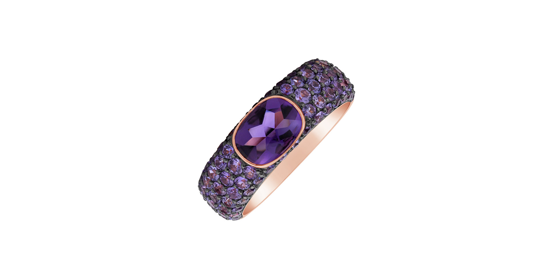 Ring with Sapphire and Amethyst Princess Galaxy
