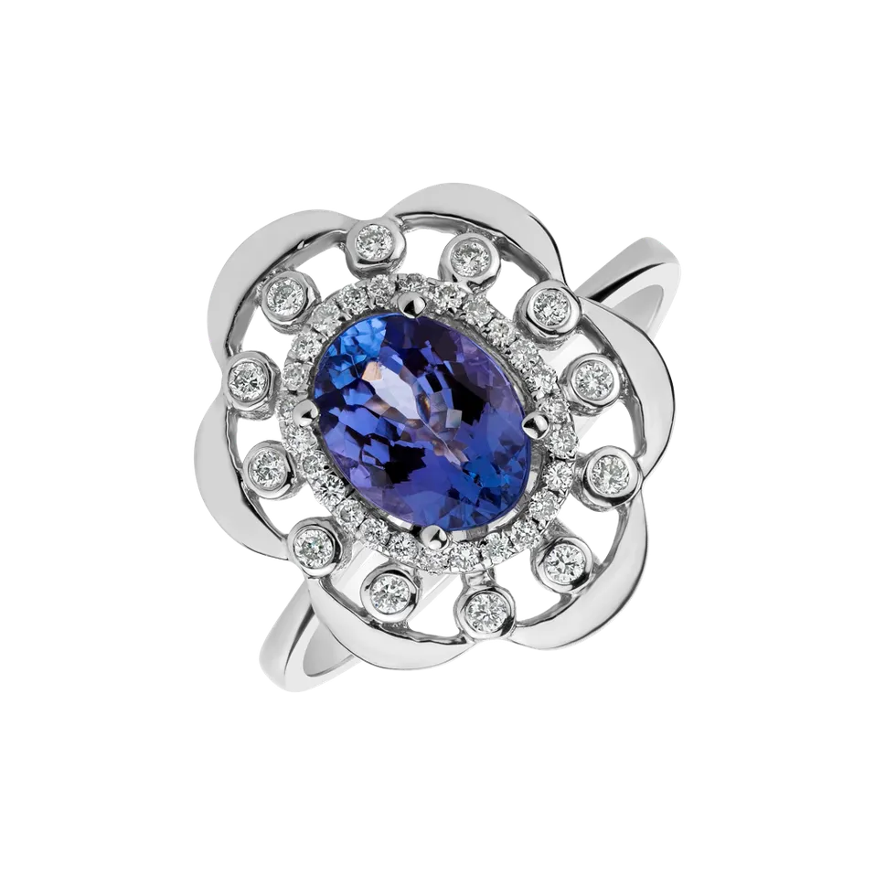 Diamond ring with Tanzanite Grand Devotion