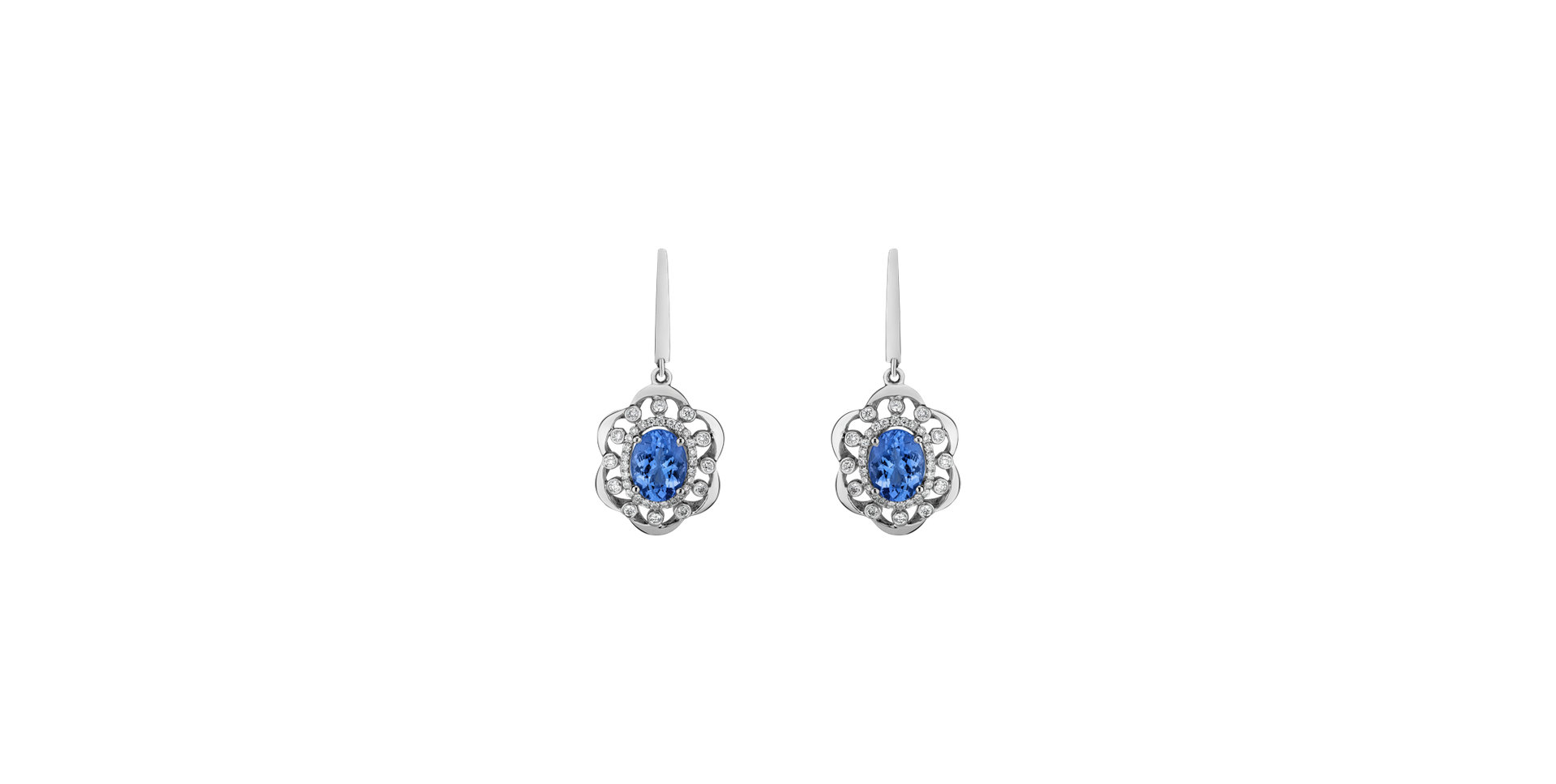 Diamond earrings with Tanzanite Touch of Magic