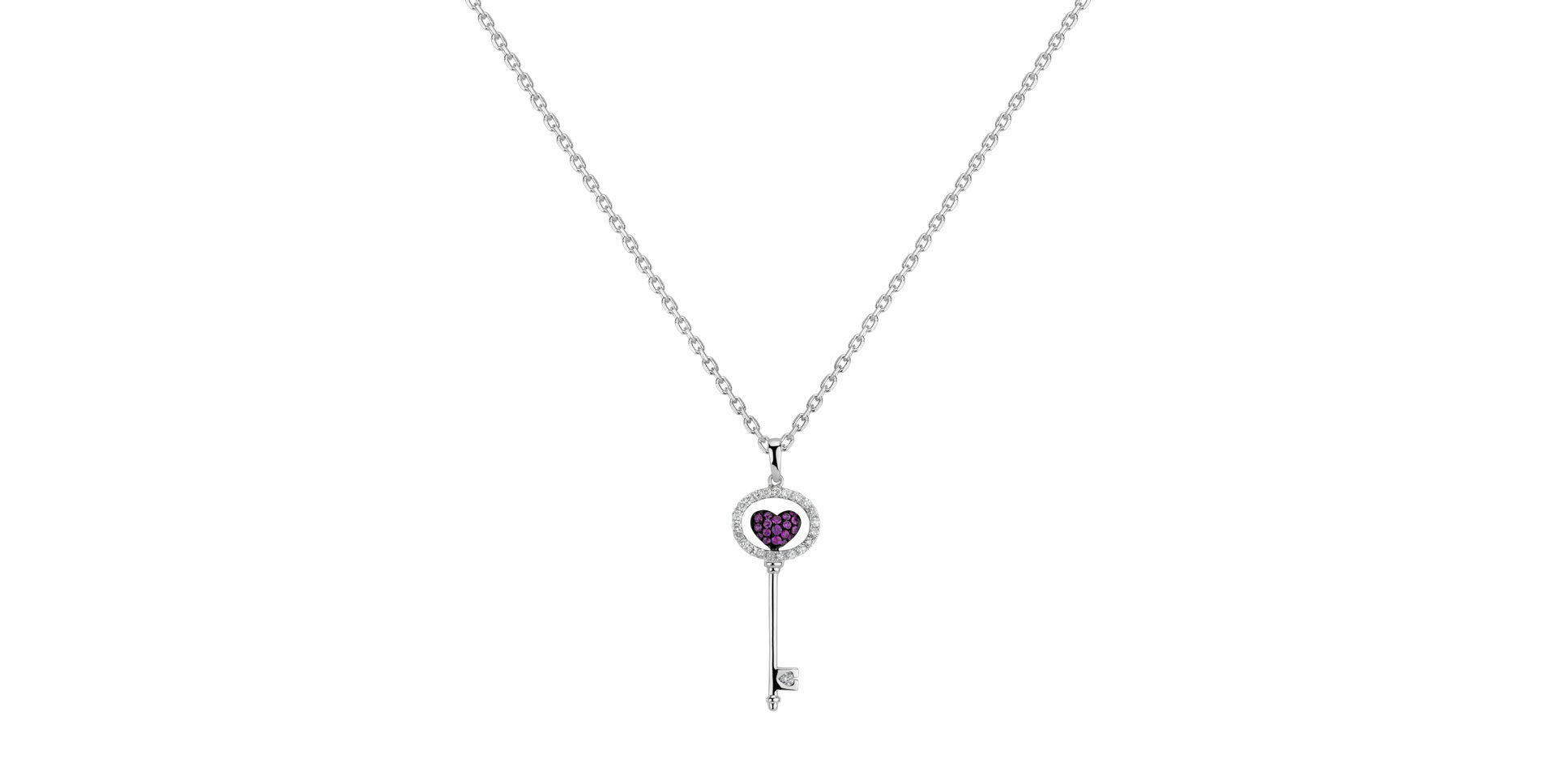 Diamond pendant with Sapphire Key to Hearth