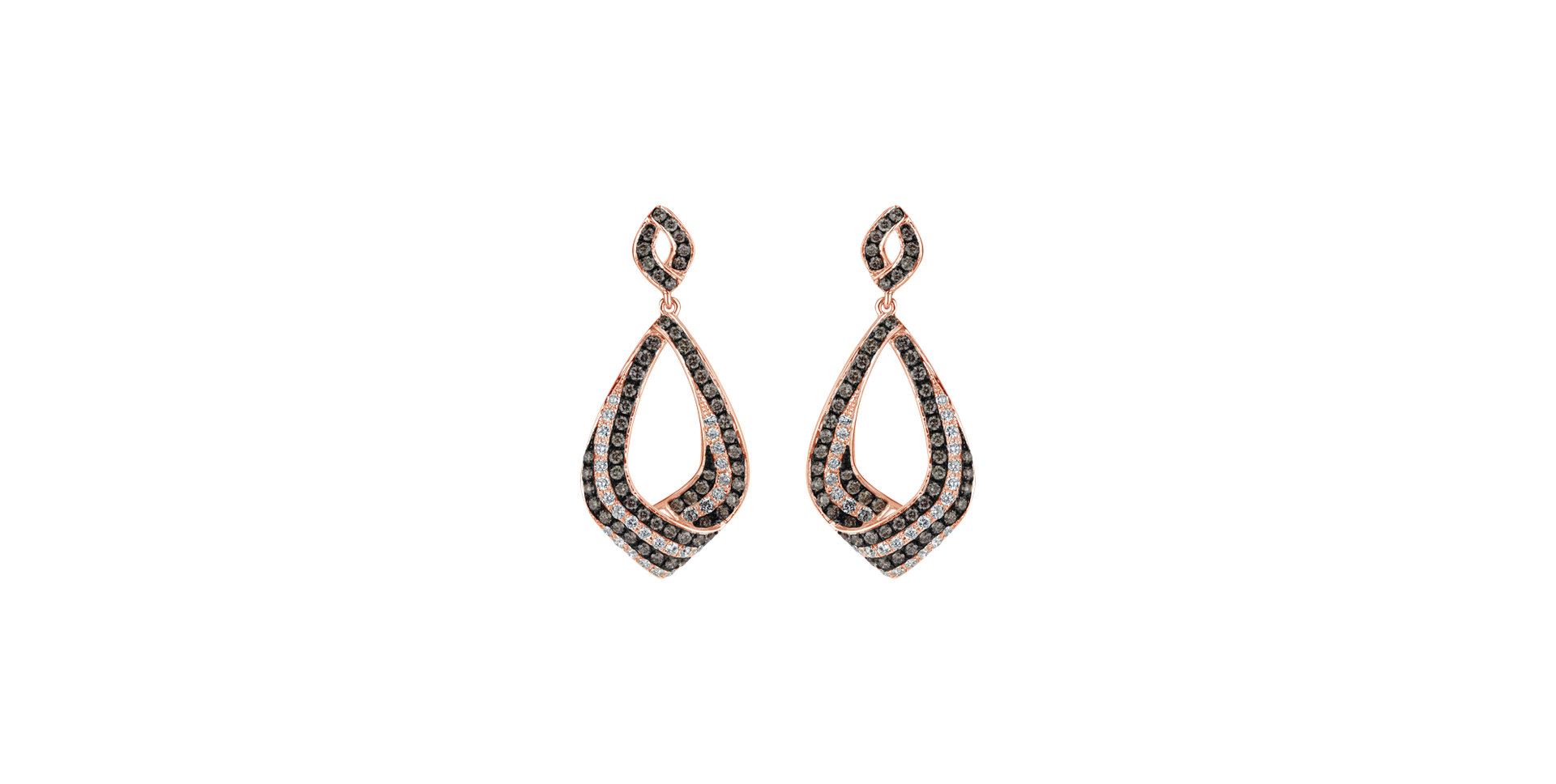 Earrings with brown and white diamonds Touch of Miracle