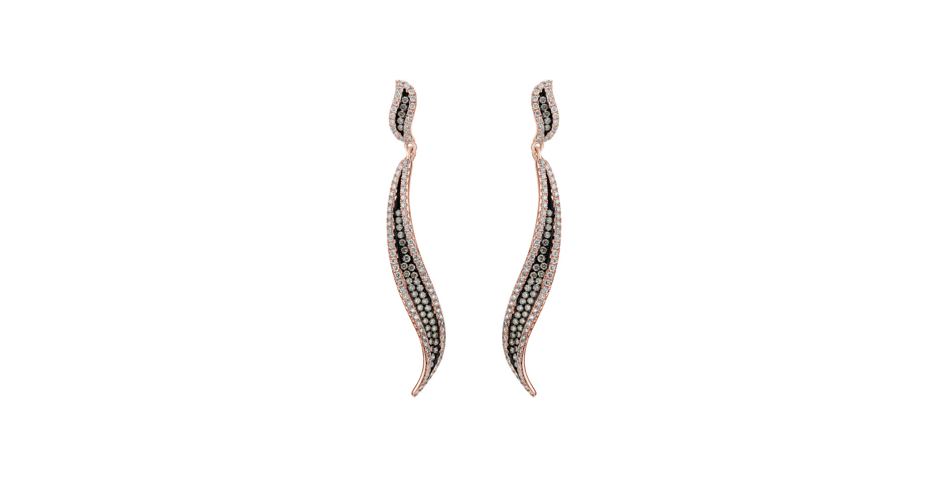 Earrings with brown and white diamonds Touch of Passion