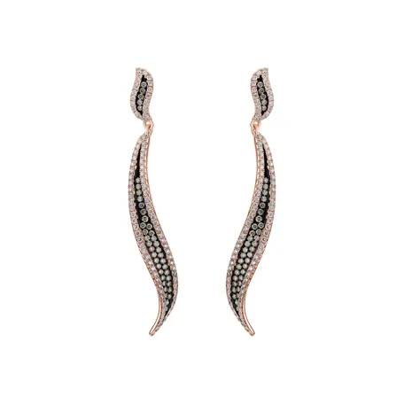 Earrings with brown and white diamonds Touch of Passion