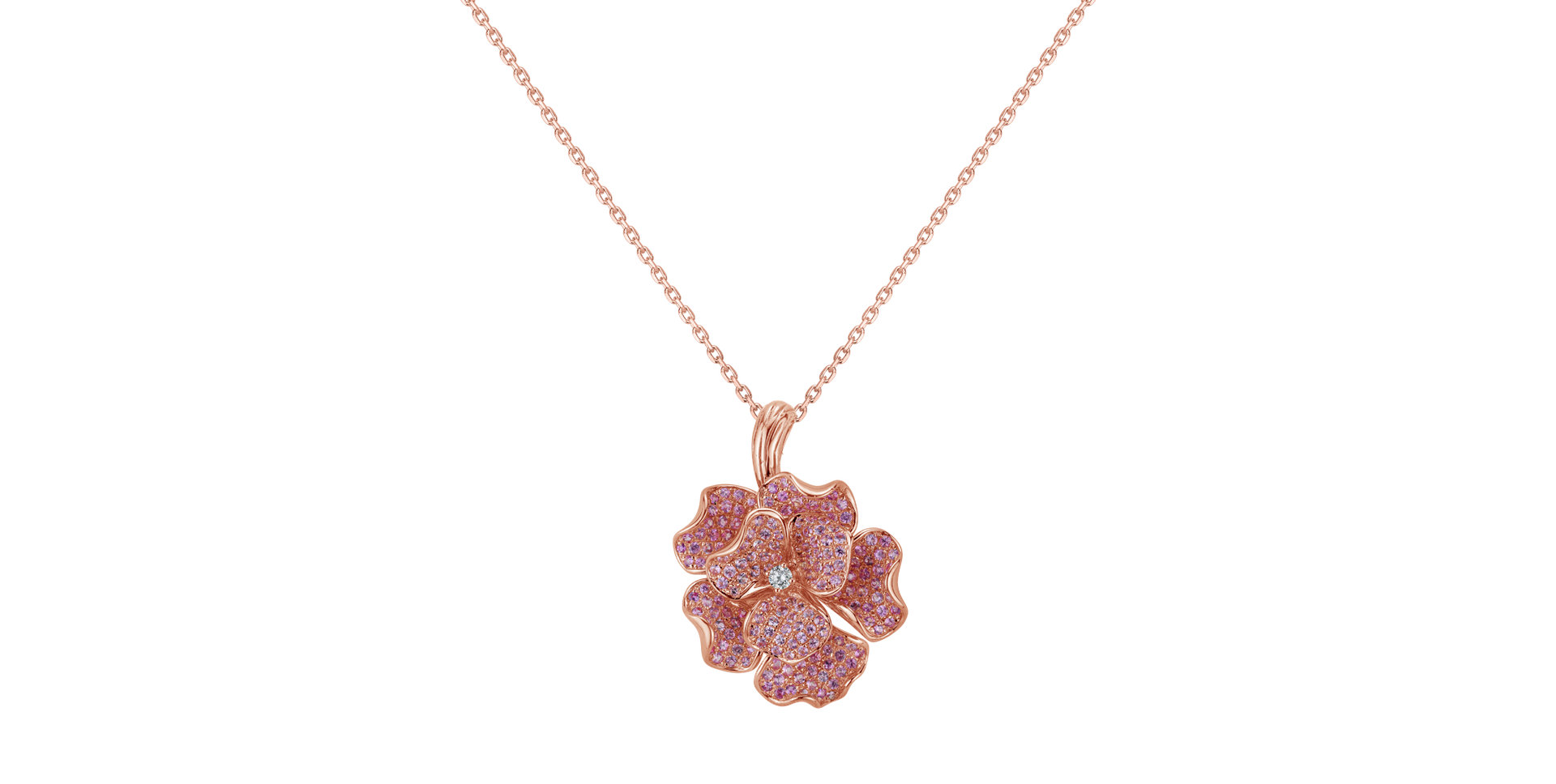 Diamond pendant with Sapphire Enticing Bloom