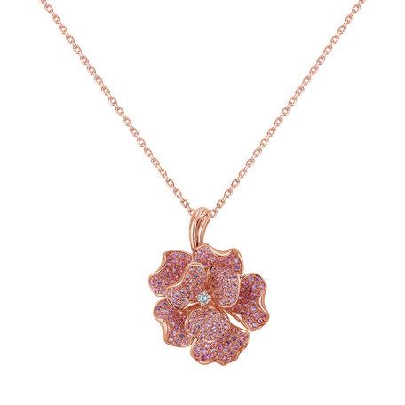 Diamond pendant with Sapphire Enticing Bloom