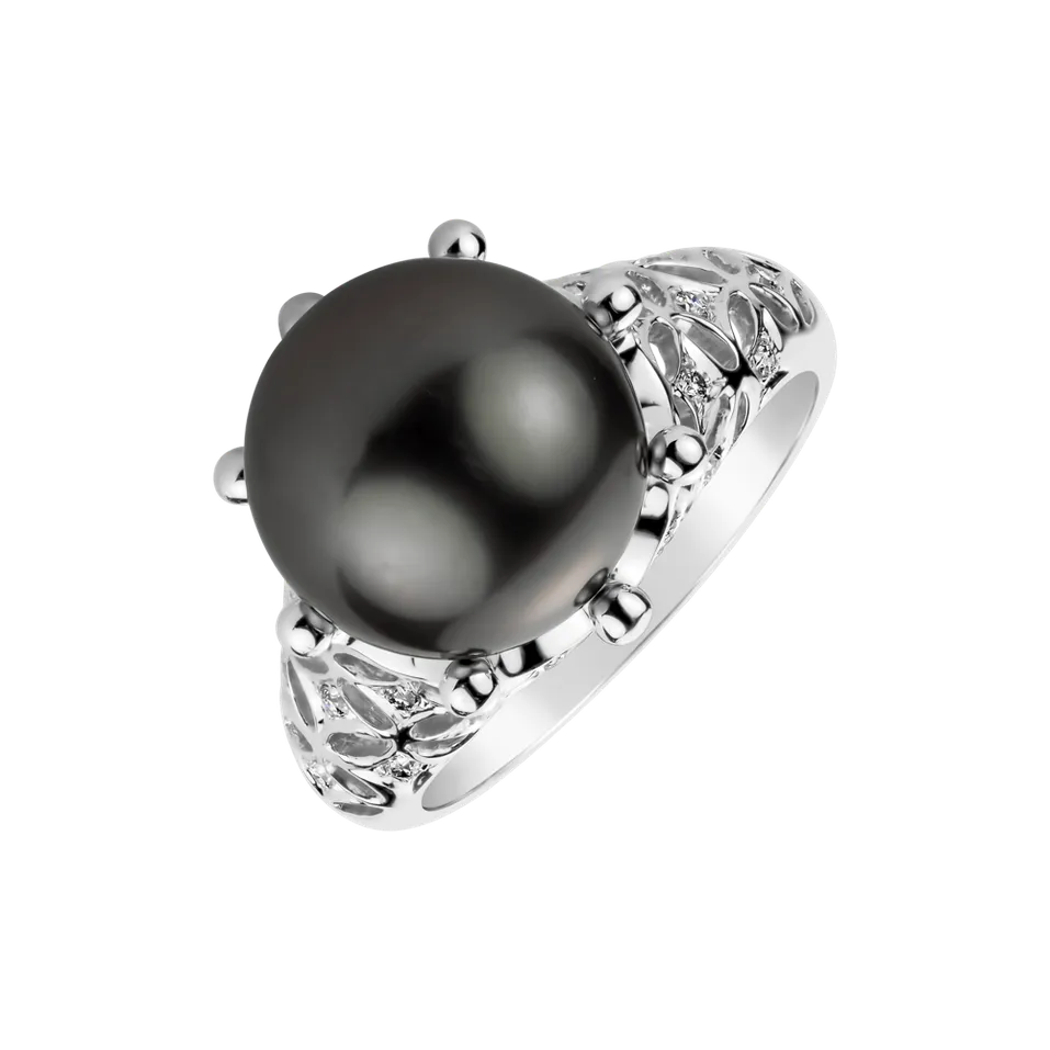 Diamond ring with Pearl Ocean Miracle