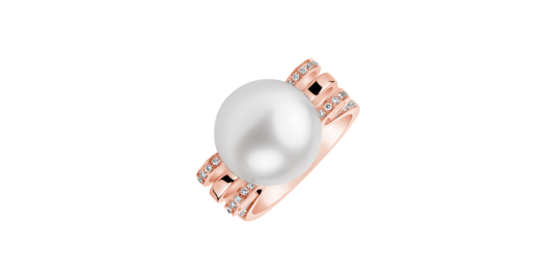 Diamond ring with Pearl Ocean Poetic
