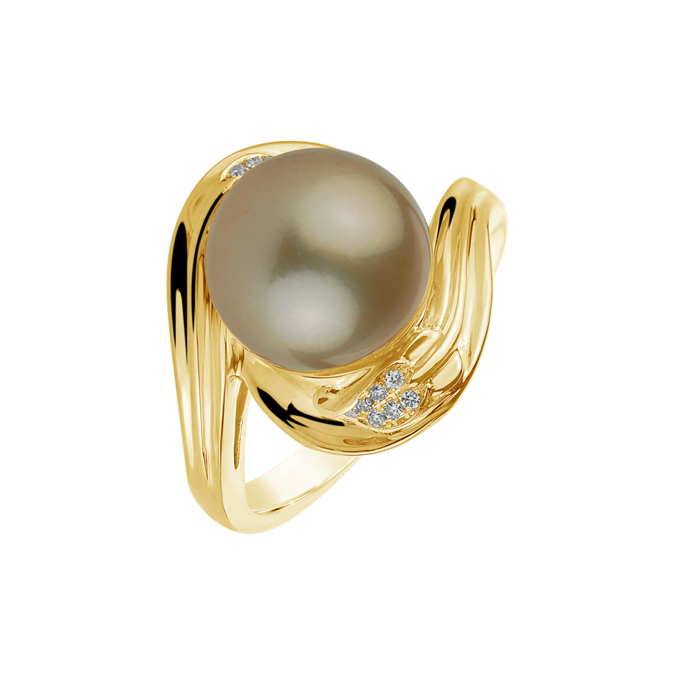 Diamond ring with Pearl Rise & Shine