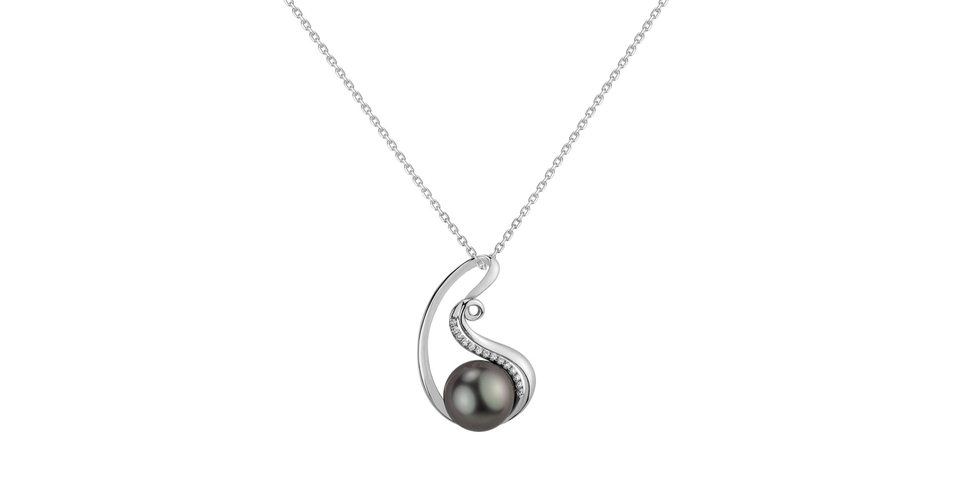 Diamond pendant with Pearl Vivialin