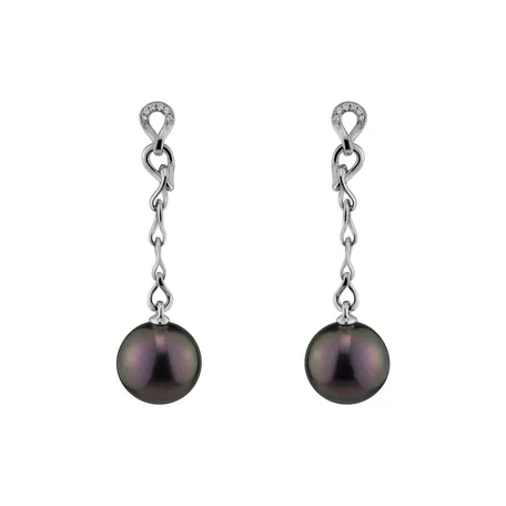 Diamond earrings with Pearl Gathas