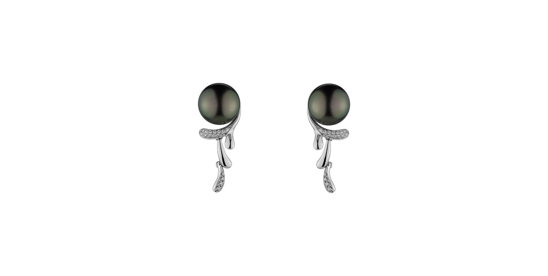 Diamond earrings with Pearl Eligio