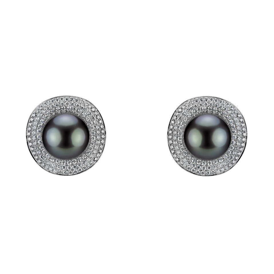 Diamond earrings with Pearl Dollie