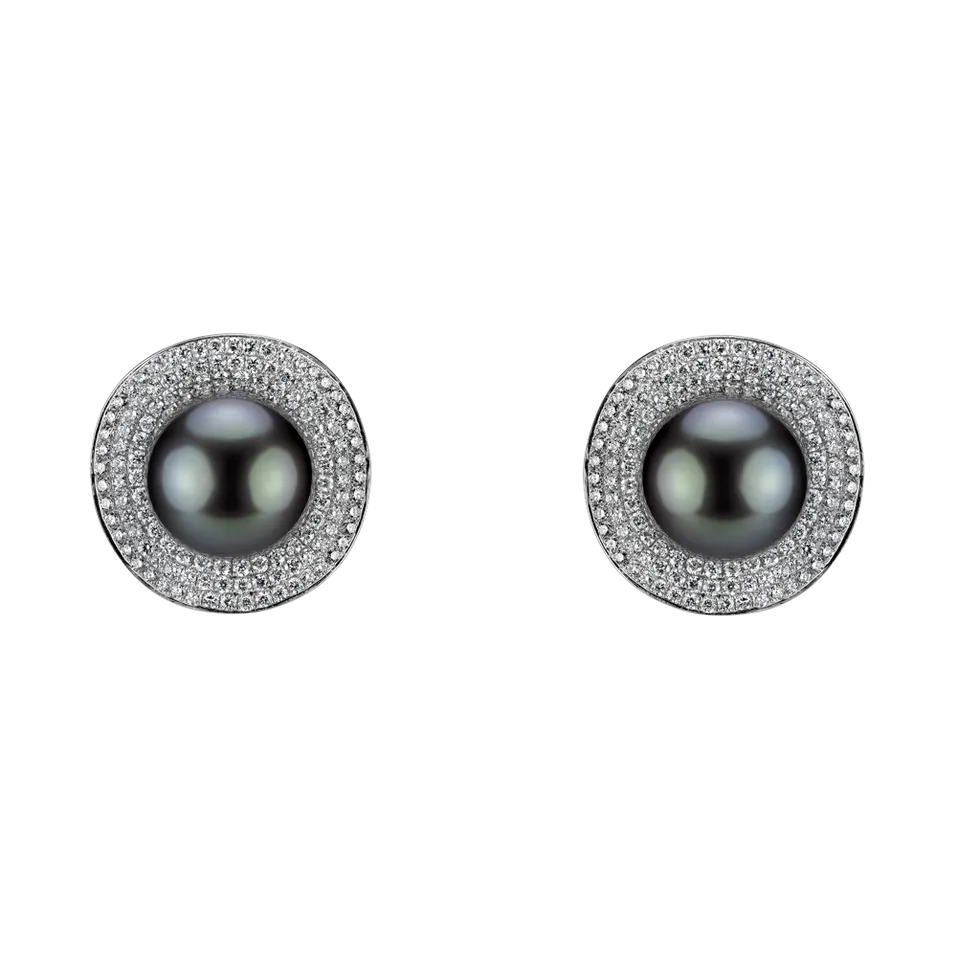 Diamond earrings with Pearl Dollie