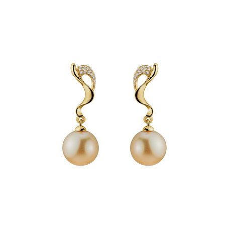 Diamond earrings with Pearl Jafet Sin