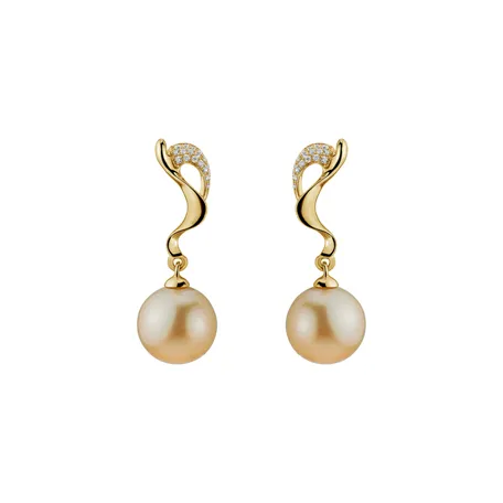 Diamond earrings with Pearl Jafet Sin