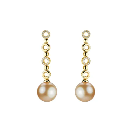 Diamond earrings with Pearl Breena