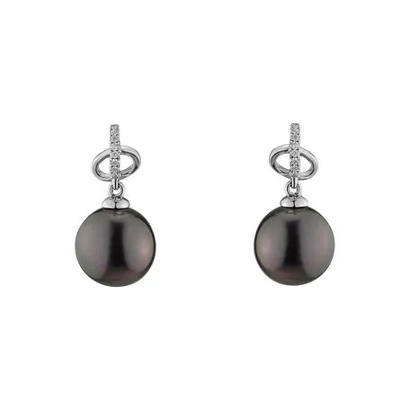 Diamond earrings with Pearl Ocean Rhythm