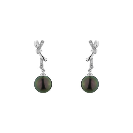 Diamond earrings with Pearl Sea Tales
