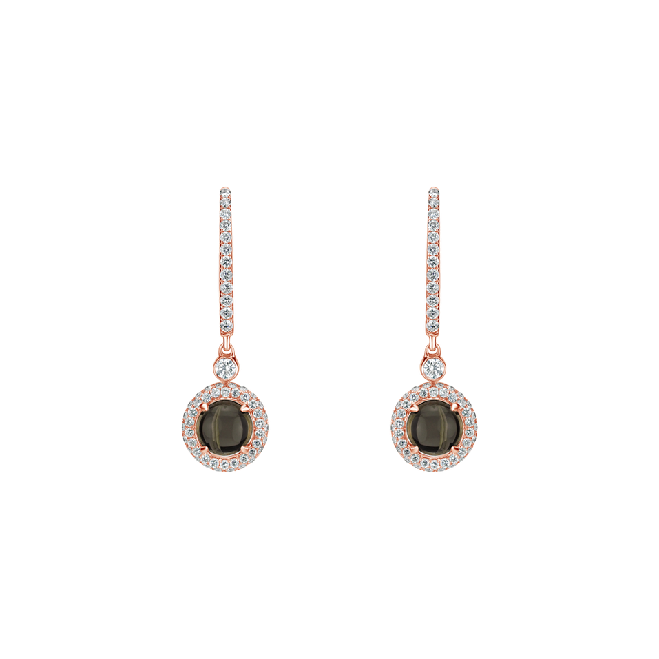 Diamond earrings with Quartz Cassiel