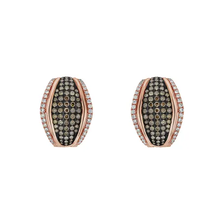 Earrings with brown and white diamonds Goldie