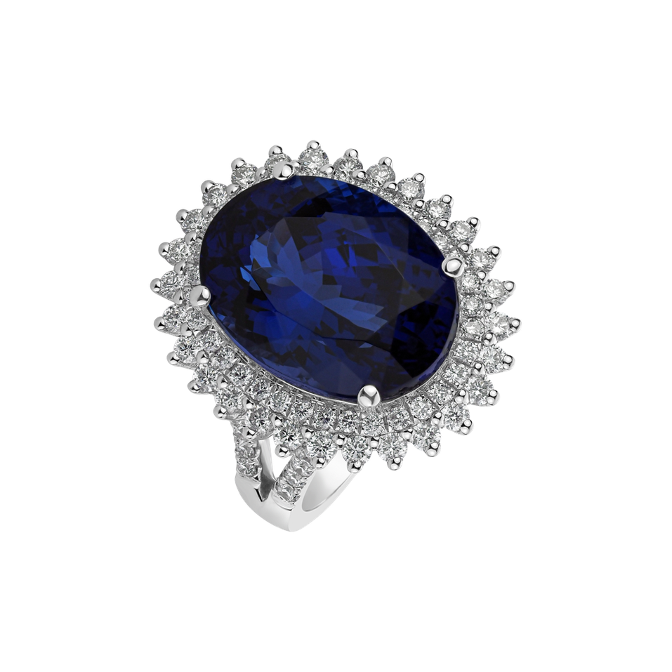 Diamond ring with Tanzanite Ocean Glam
