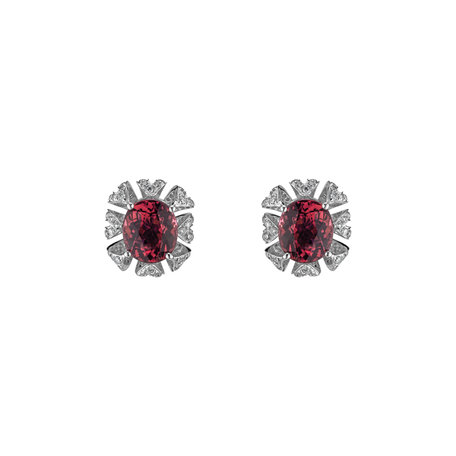Diamond earrings with Tourmaline Floria