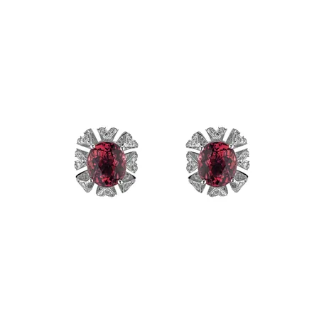Diamond earrings with Tourmaline Floria