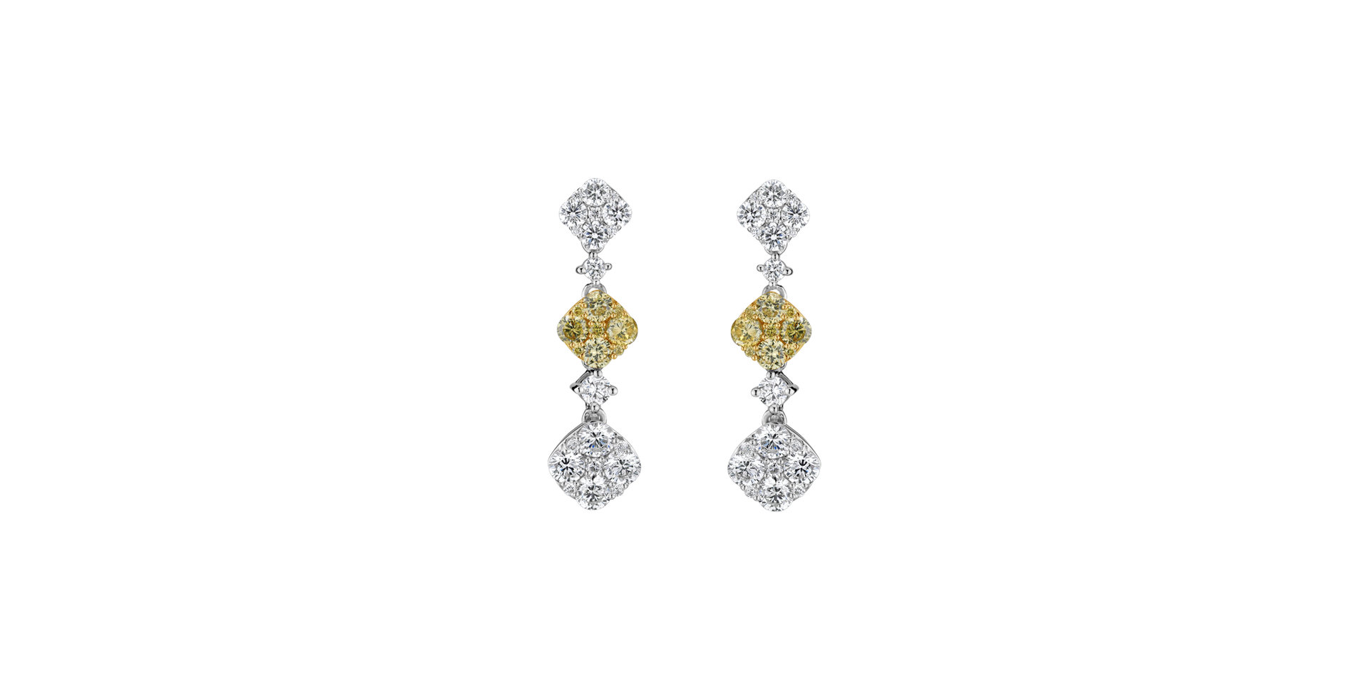 Earrings with yellow and white diamonds Sparkling Euphoria