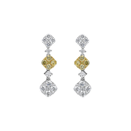 Earrings with yellow and white diamonds Sparkling Euphoria