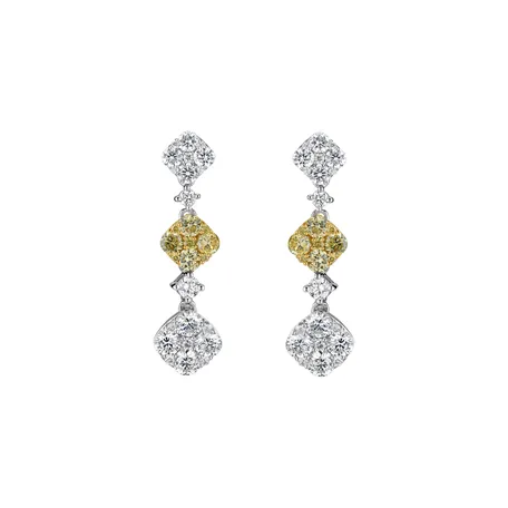 Earrings with yellow and white diamonds Sparkling Euphoria