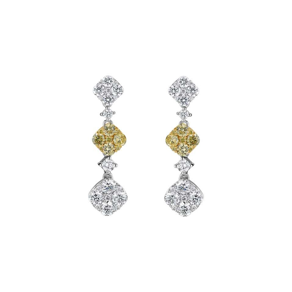 Earrings with yellow and white diamonds Sparkling Euphoria