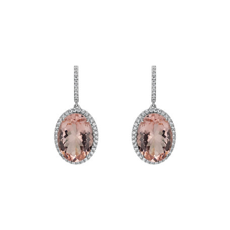 Diamond earrings with Morganite Eulalia