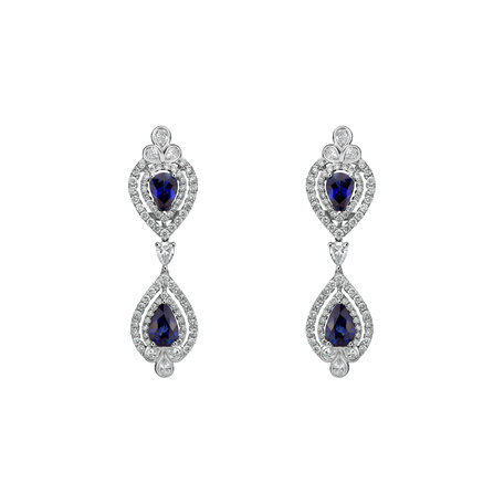 Diamond earrings and Sapphire Lydia