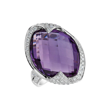 Diamond rings with Amethyst Countess Poetry