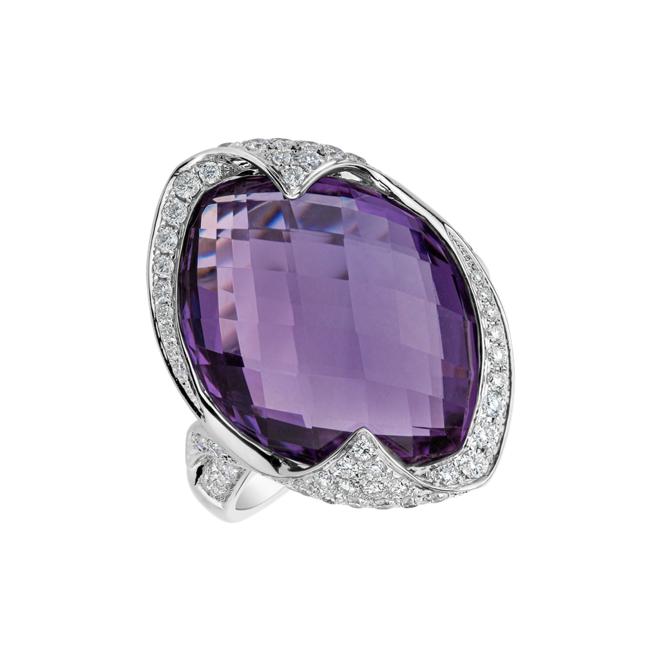Diamond rings with Amethyst Countess Poetry