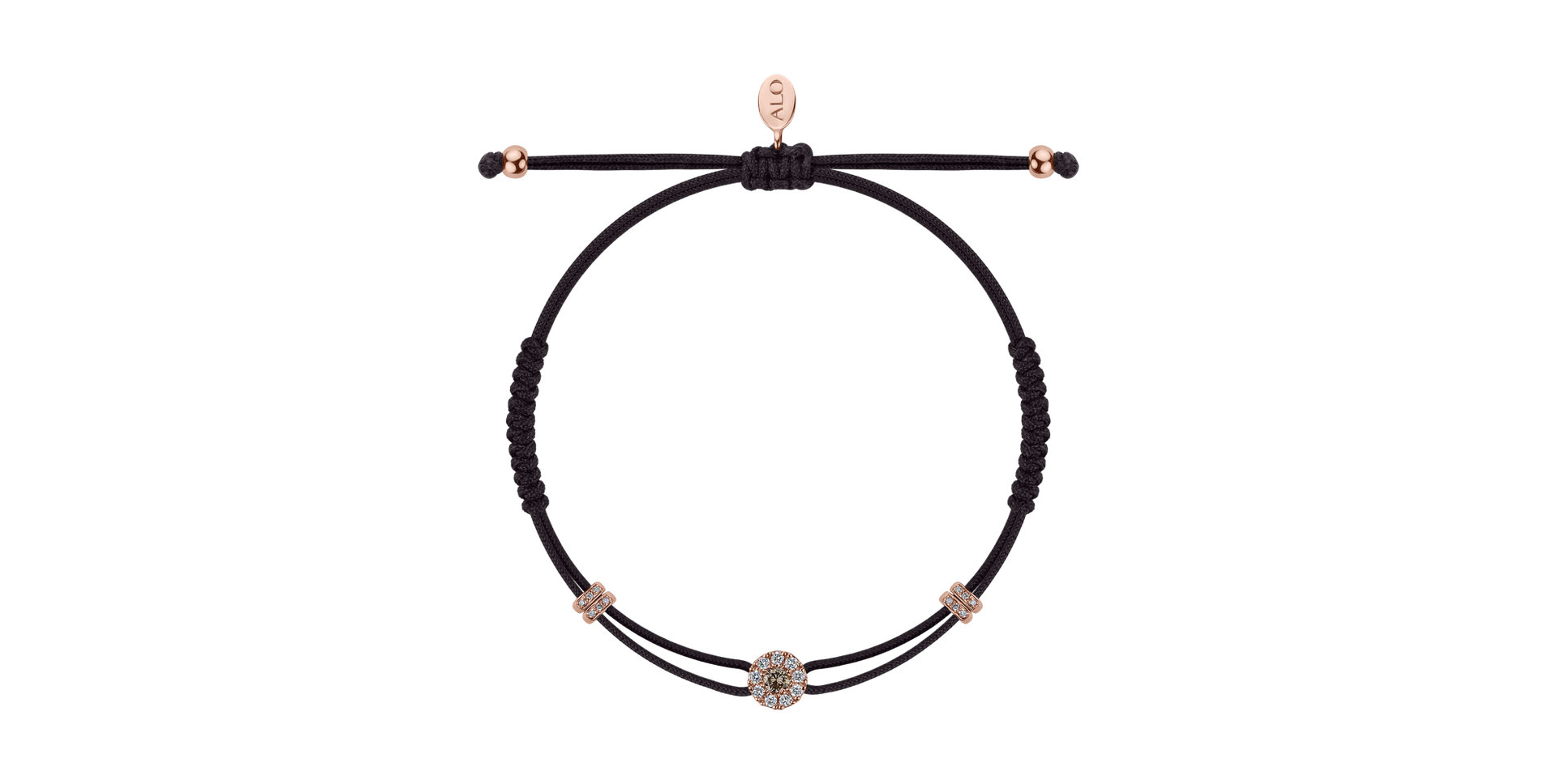 Bracelet with brown and white diamonds Shamballa