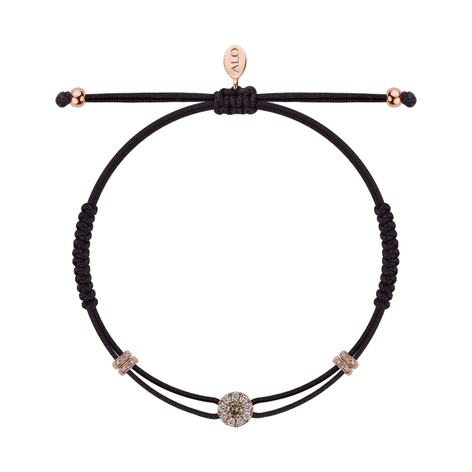 Bracelet with brown and white diamonds Shamballa